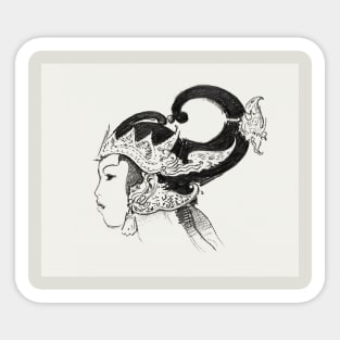 Javanese Dancer Sketch Sticker